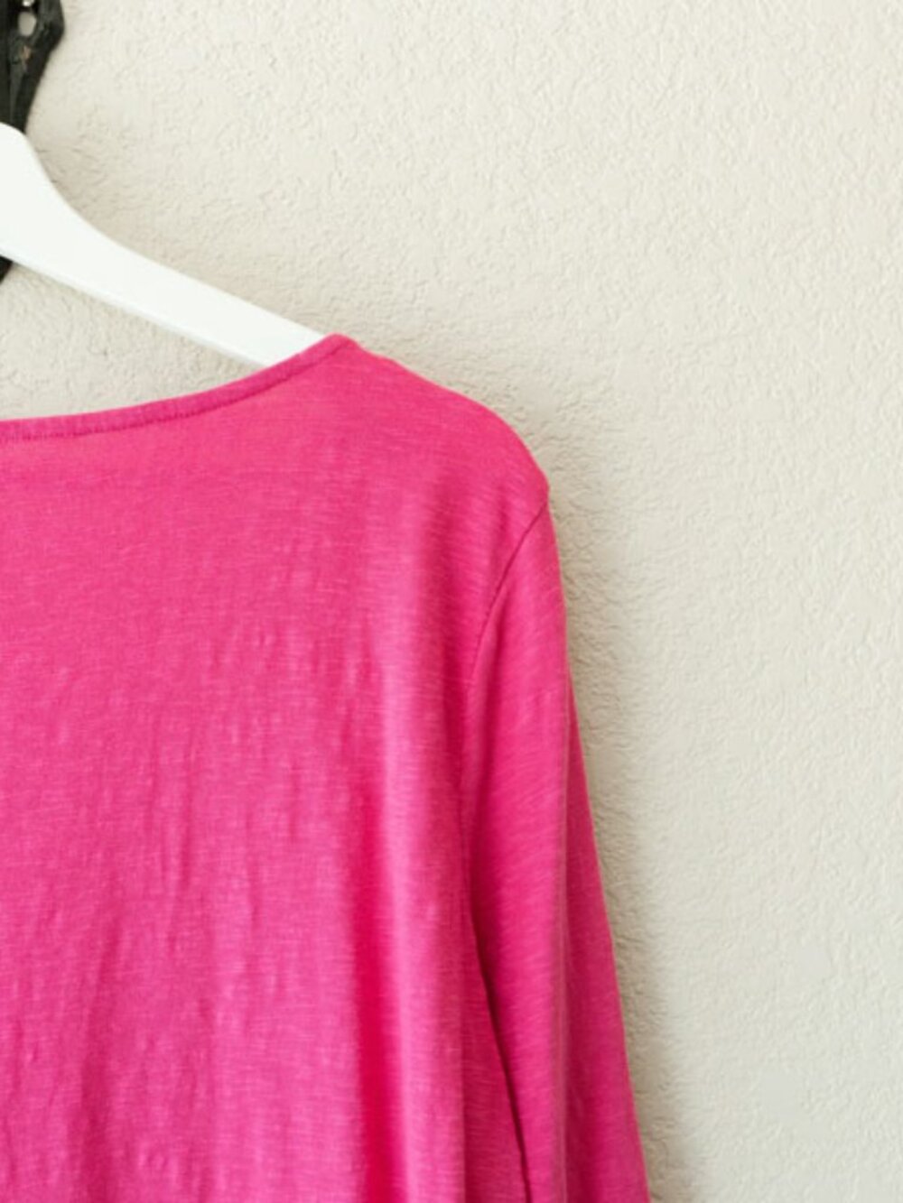 Talbots Pink Tassel Top XL Eyelet Hem Boho Cotton Tunic 3/4 Sleeve Peasant - Picture 11 of 13